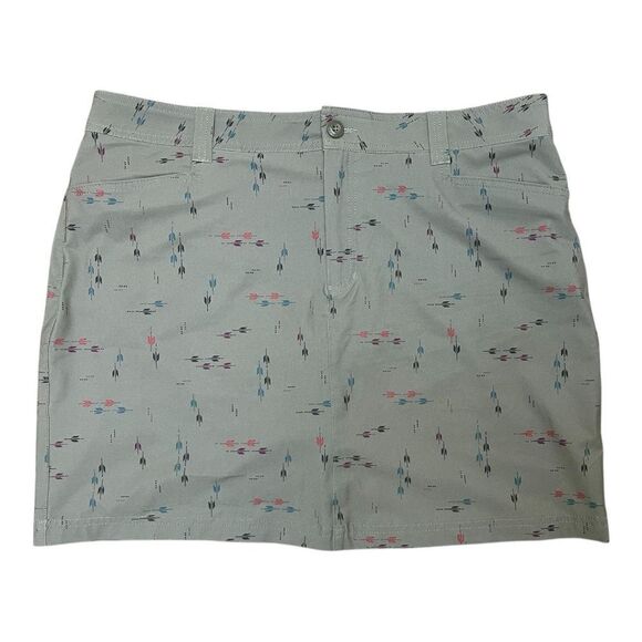 Eddie Bauer Women Adventurer 2.0 Horizon Skort Size 14 Sprig Print Green Stretch - Picture 1 of 7